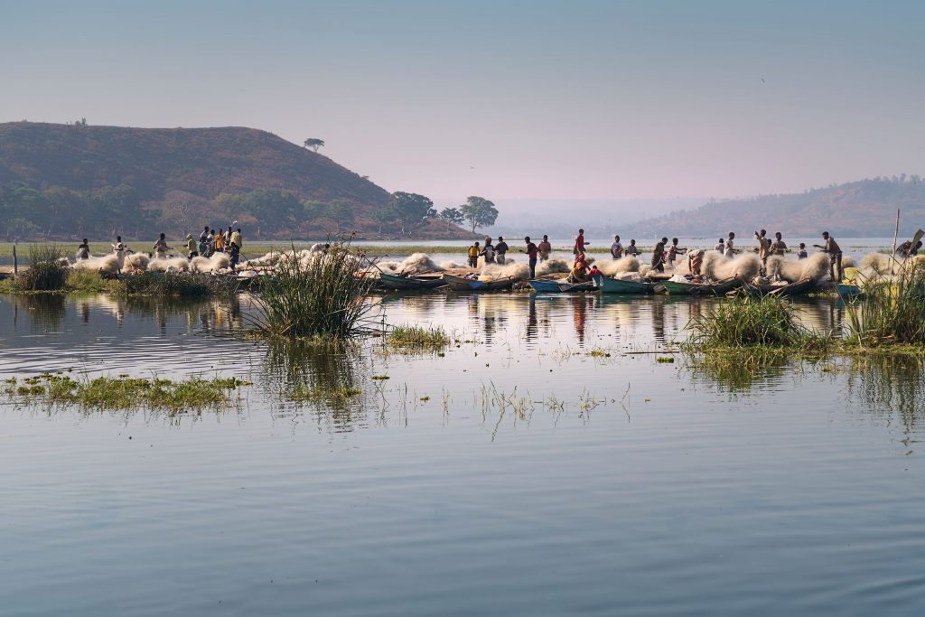 fishermen on lake awassa
