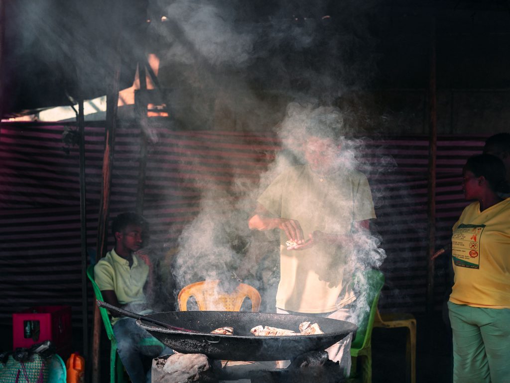 preparing the catch of the day