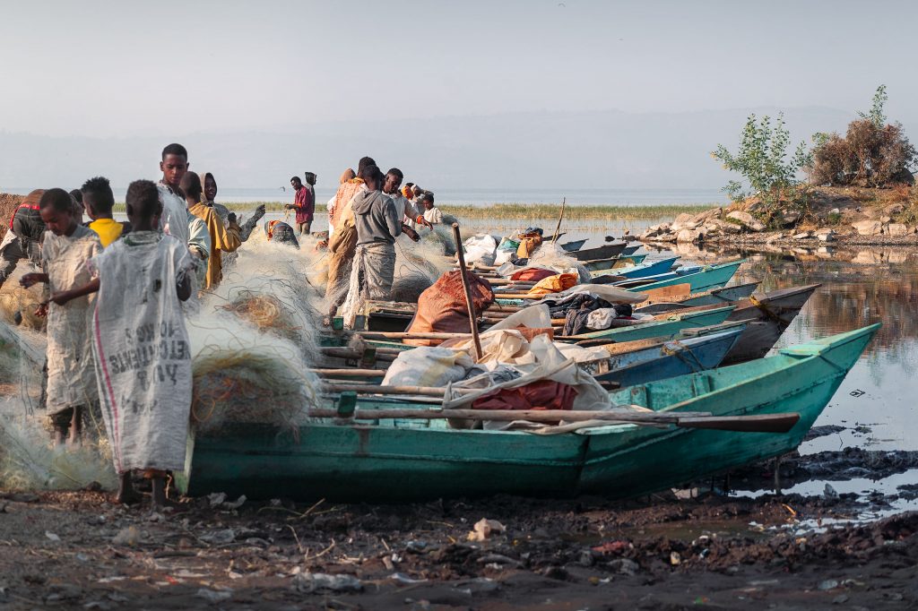 the fishermen's morning routine in awssa